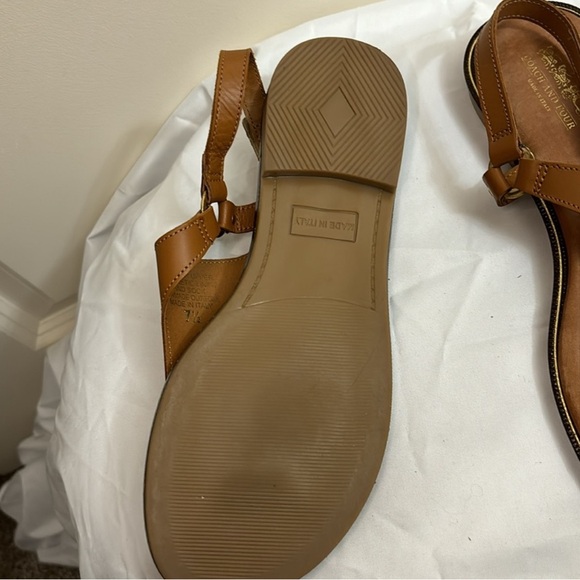 Coach and Four Brown Leather Sandals Minimalist Thong Design - Picture 6 of 7